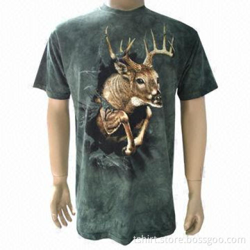 3-D 100% Cotton Short Sleeves T-shirt, Suitable for Men
